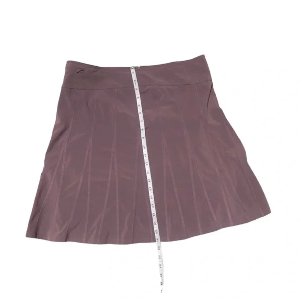 Athleta Womens Stretch Knee Length Athletic Wear About Pleated Skirt Brown 12T